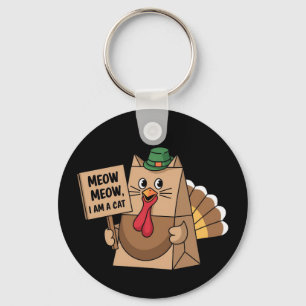 Llavero Turquía Paper Bag Meow Gracioso Gato De Acción De 