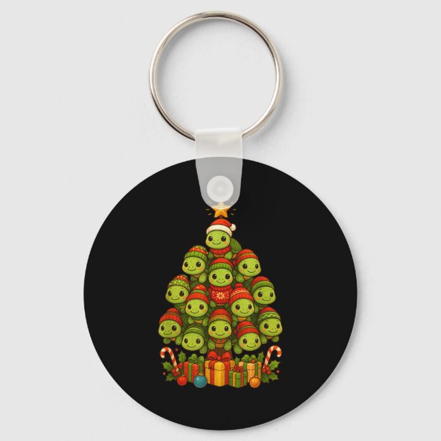 Llavero Turtle Christmas Tree Funny Turtle Xmas  (Anverso)