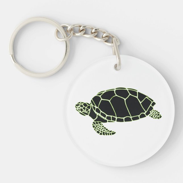Llavero Turtle dorso con tu nombre de alta calidad (Frente)
