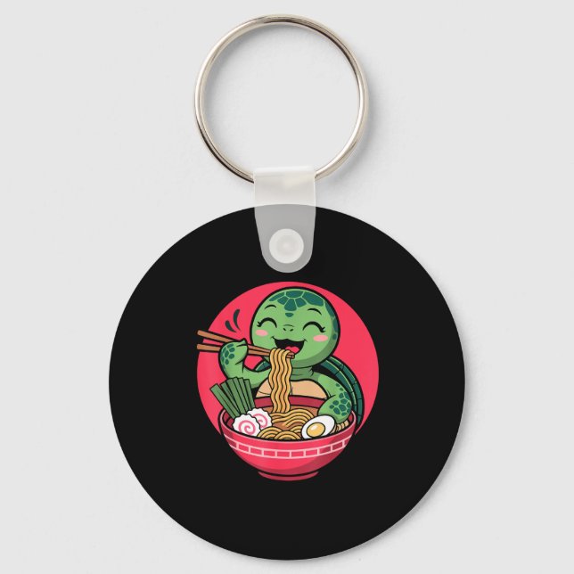 Llavero Turtle Eating Ramen Kawaii Turtle Japanese Kawaii  (Anverso)