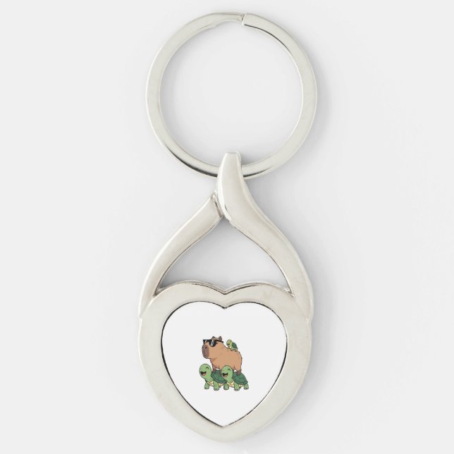 Llavero Turtle Rige Capybara, curioso capibara (Anverso)