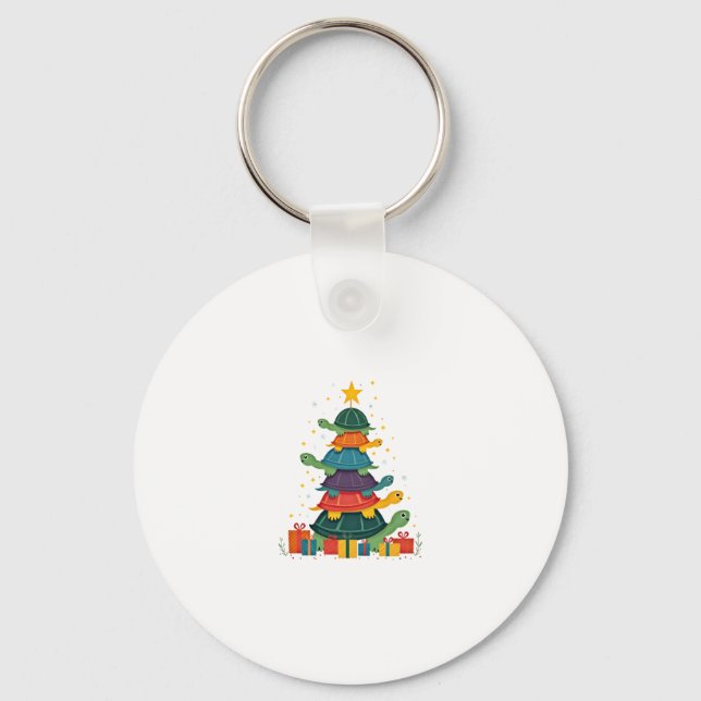 Llavero Turtle Tree Christmas Tree Adorable Turtle Christm (Anverso)