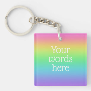 Llavero Tus palabras: Arcoiris personalizado