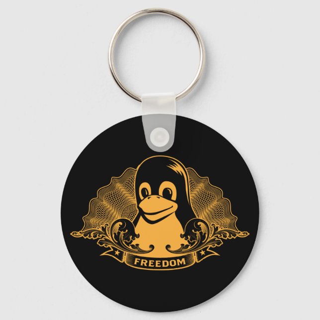 Llavero Tux Penguin - (Linux, Open Source, Copyleft, FSF) (Anverso)