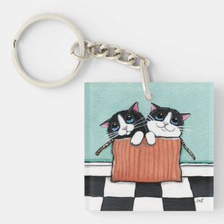 Llavero Tuxedo gatitos en caja de cartón