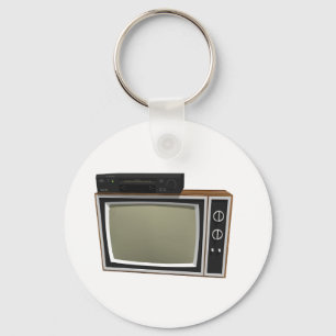 Llavero TV estilo 80 y VCR: modelo 3D