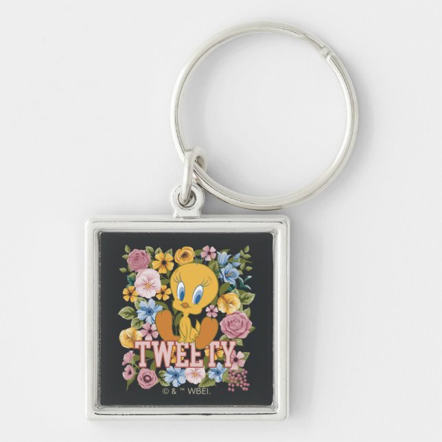 Llavero TWEETY™ Gráfico de Bordado Floral (Frente)