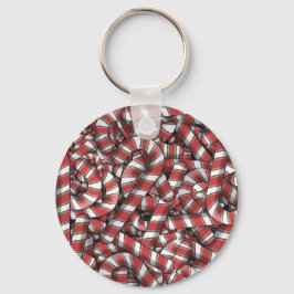 Llavero Twided Red Striped Abstract Candy Canes