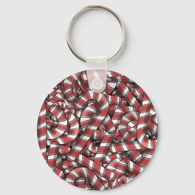 Llavero Twided Red Striped Abstract Candy Canes (Anverso)