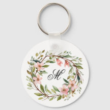 Twig de Bonito monograma y guirnalda de flores sil