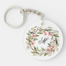 Twig de Bonito monograma y guirnalda de flores sil