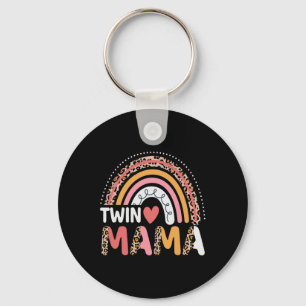 Llavero Twin Mama Día de la Madre Funny Leopard Rainbow Ne