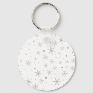 Llavero Twinkle Snowflake -Gris plateado y blanco-