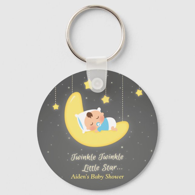 Llavero Twinkle Twinkle Little Star Baby Shower Favor (Anverso)