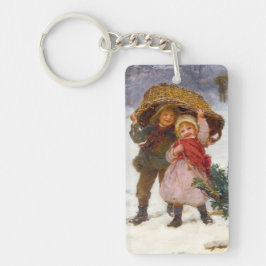 Llavero Two children in the snow by Frederick Morgan