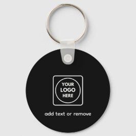 Llavero Two Sided Logo QR Code Black Business Keychains