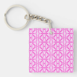 Llavero Two Toned Pink Pattern Acrylic Keychain