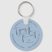 Tying The Knot Dusty Blue Keepsake Save The Date