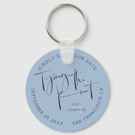 Llavero Tying The Knot Dusty Blue Keepsake Save The Date