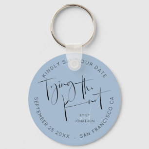 Llavero Tying The Knot Dusty Blue Keepsake Save The Date