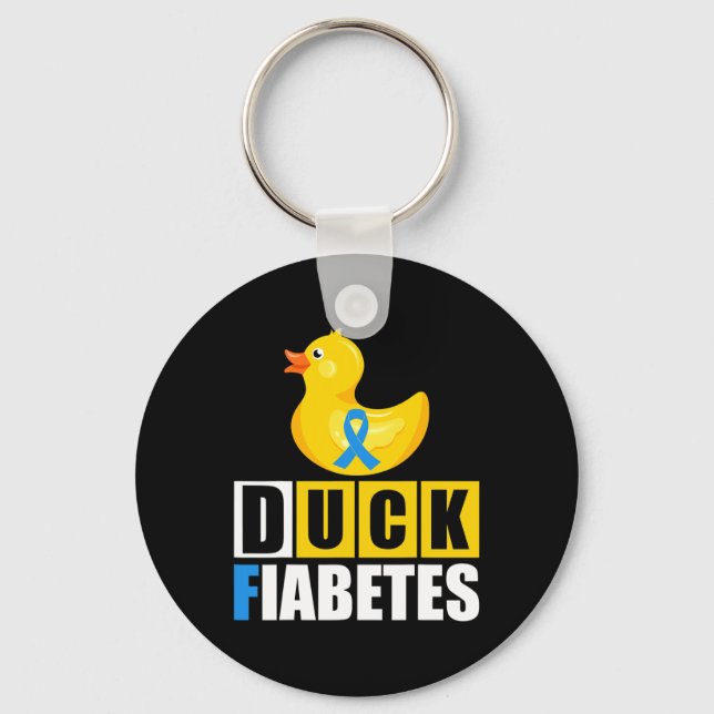 Llavero Type 1 Diabetes Duck Fiabetes T1d Awareness  (Anverso)