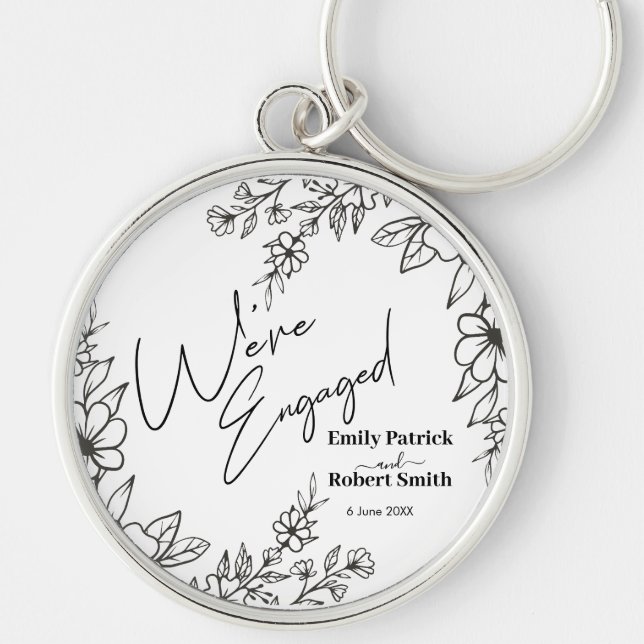 Llavero Typografía elegante que estamos comprometidos (Frente)