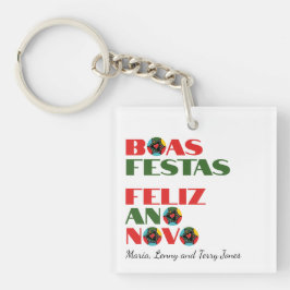 Llavero Typografía mínima Saludos de Navidad portugueses