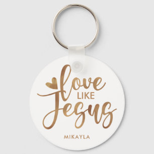 Llavero Typografía moderna y elegante Amor como Jesús   Or