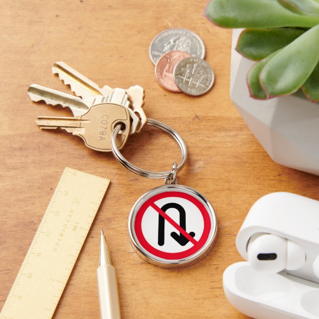 Llavero U Turn Prohibido | Keychain Premium (Escritorio )
