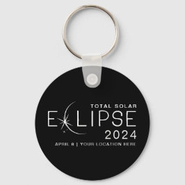Llavero Ubicación del Personalizado del eclipse solar 2024