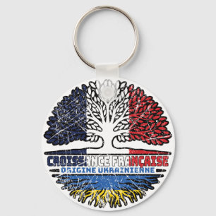 Llavero Ucrania Bandera de árbol de Francia francesa ucran