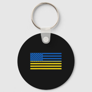 Llavero Ucrania bandera de EE. UU. Ciudadano ucraniano ame