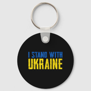 Llavero Ucrania con la bandera de Ucrania angustiada ama a
