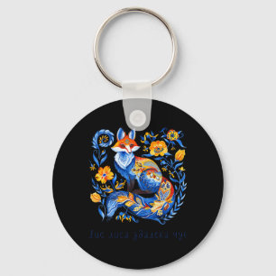 Llavero Ucrania Fox Retro Floral Ucraniano Vyshyvanka