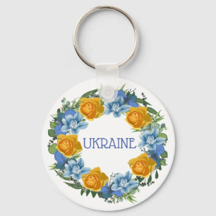Llavero Ucrania: Huelga de flores de fe ucraniana esperanz