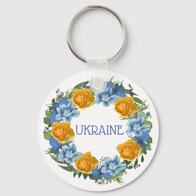 Llavero Ucrania: Huelga de flores de fe ucraniana esperanz (Anverso)