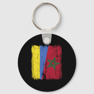 Llavero Ucrania Marruecos Media Bandera Herencia Ucraniana