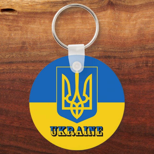Llavero Ucrania, Tryzub, Bandera Ucraniana / Escudo de arm (Anverso)