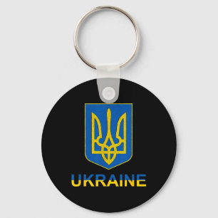 Llavero Ucrania Tryzub Emblema Escudo Diseño Color Naciona