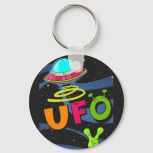 Llavero Ufo en el espacio saluda