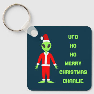 Llavero UFO Ho Padre Personalizado alienígena de Navidad