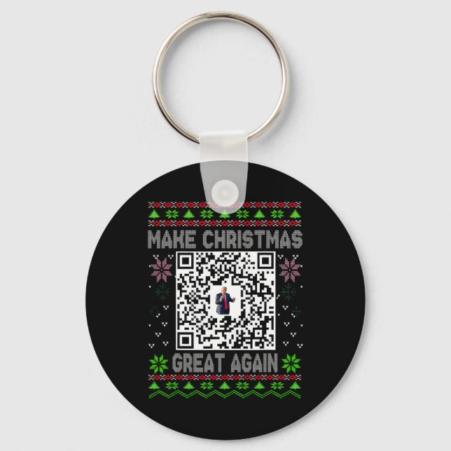 Llavero Ugly Christmas Funny Qr President Trump Dance Code (Anverso)