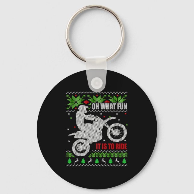 Llavero Ugly Christmas Sweater Dirt Bike Motorcycle Motocr (Anverso)