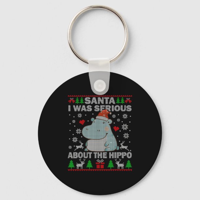 Llavero Ugly Christmas Sweater Santa I Was Serious About T (Anverso)