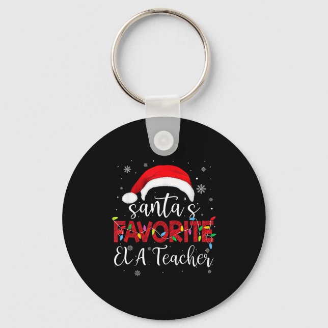 Llavero Ugly Sweater Christmas Santa's Favorite Ela Teache (Anverso)