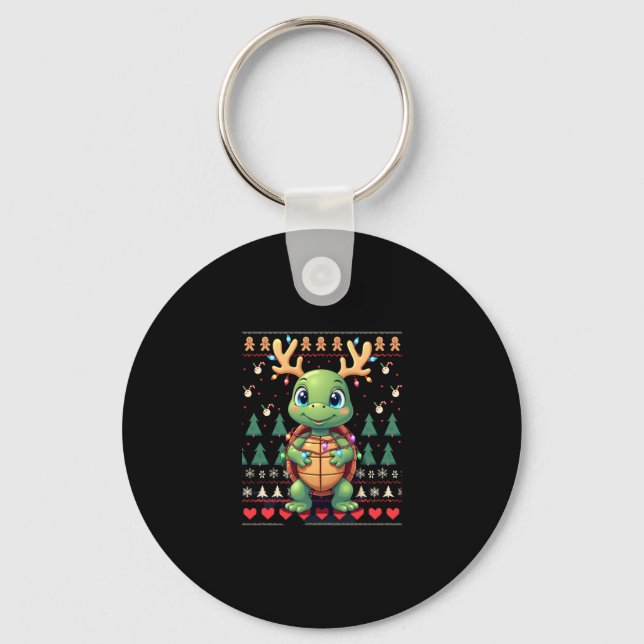 Llavero Ugly Xmas Sweater Style Lighting Turtle Christmas  (Anverso)