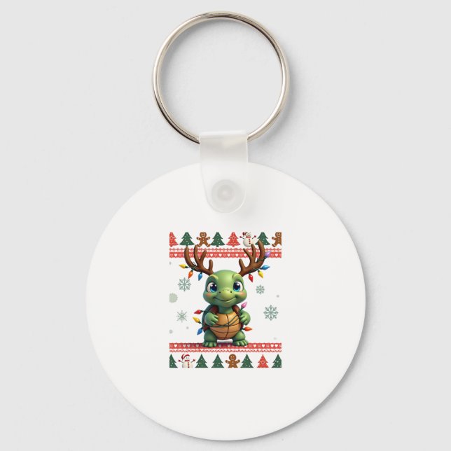 Llavero Ugly Xmas Sweater Style Lighting Turtle Christmas  (Anverso)