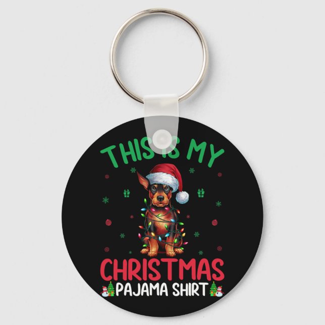 Llavero Ugly Xmas Tree Santa Ministra Pinscher Dog Christ (Anverso)