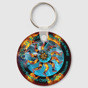 Llavero UK CRPS/RSD Awareness Flaming Globe 2f Keychain RE