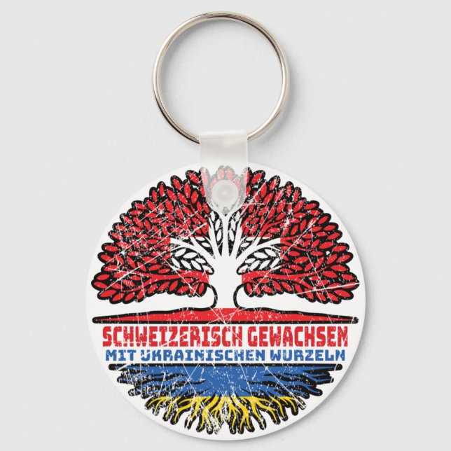 Llavero Ukraine Ukrainisch Schweizer Schweiz Baum Wurzel (Anverso)